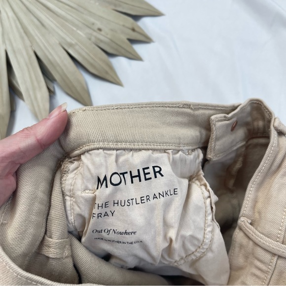 Mother The Hustler Ankle Fray Out Of Nowhere Beige Cream Tan Raw Hem Jeans Pants - Picture 11 of 12